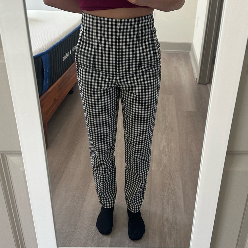Zara | Gingham black pants